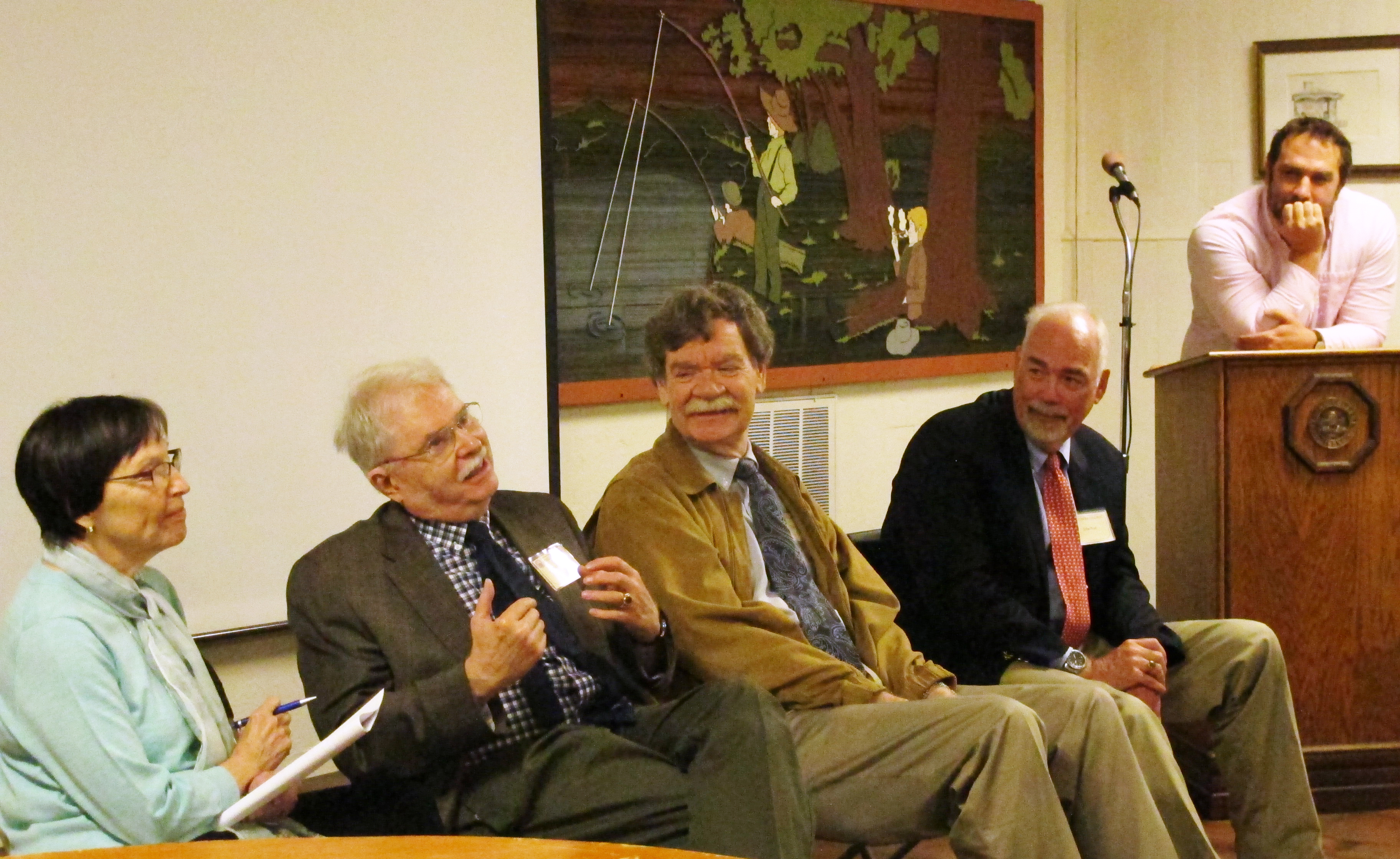 'Overviews' panelists Lucy Rollin, Alan Gribben, Patrick Ober and John Bird, with moderator Matthew Seybold